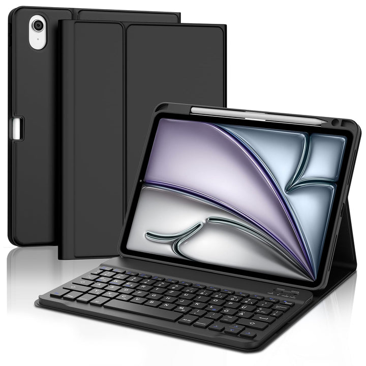 Für iPad Air 11 (2026 M4) Hülle mit Tastatur für 6./7./8. Generation M2/M3/M4, Abnehmbare Bluetooth
