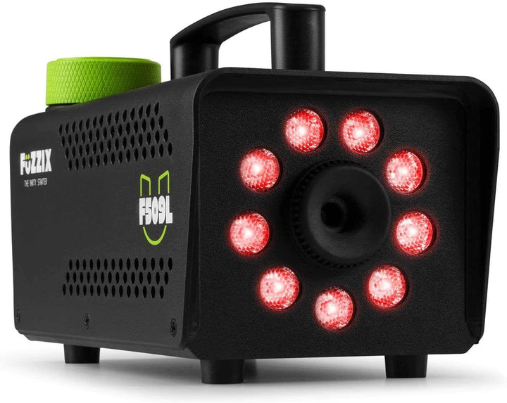 Fuzzix F509L Nebelmaschine Mini mit LED Lichteffekt, Stroboskop, 500 Watt mit Fernbedienung, Rauchma