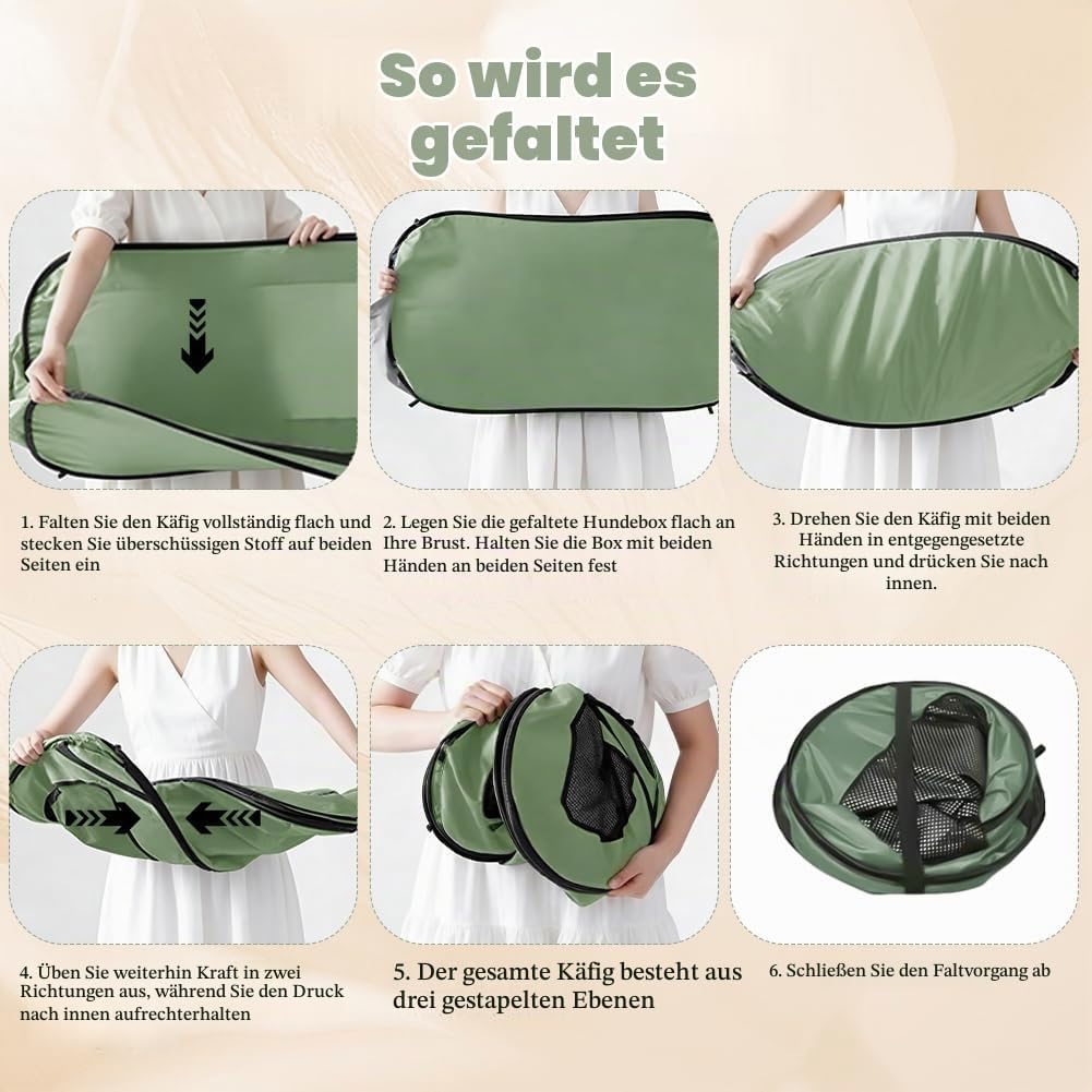 Faltbare Hundebox Auto, Transportbox Hund &amp; Katze bis 29.5 kg (94x53x53 cm), Robuste Hundetransportb