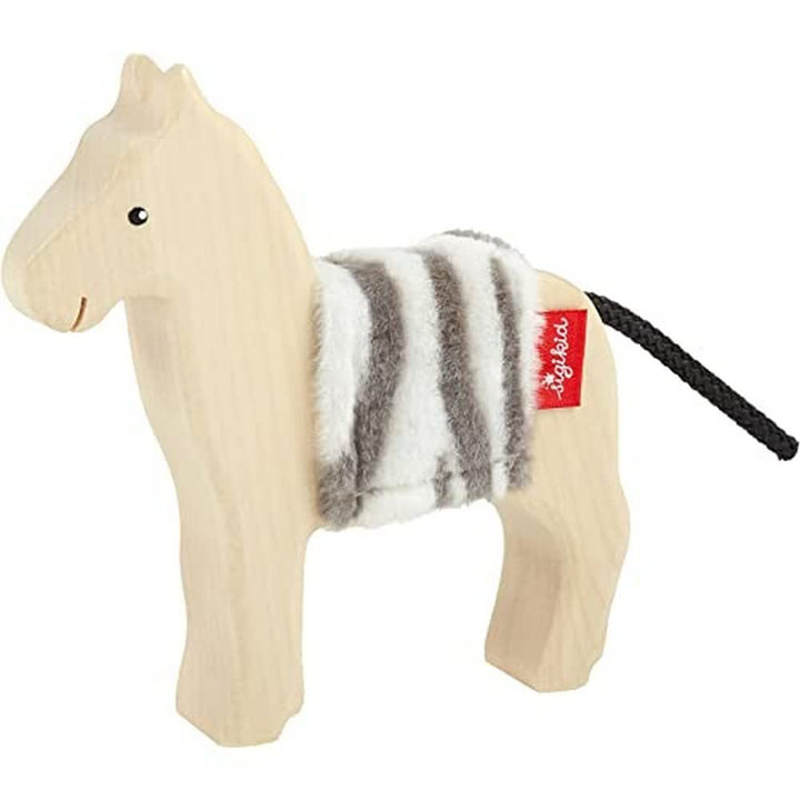 SIGIKID 39505 Holztier Zebra Cudly Wudly Mädchen und Jungen Babyspielzeug empfohlen ab 3 Jahren natu