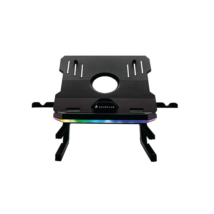 SureFire Portus X2 Gaming Laptop-Ständer, 360° Notebook Stand höhenverstellbar mit RGB-Beleuchtung,