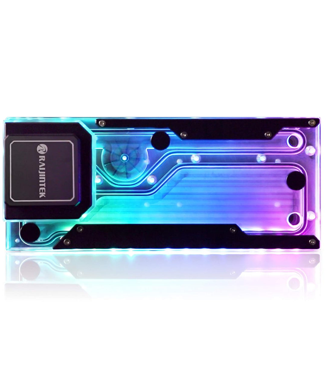 Raijintek Acheron 240 EVO DDC RBW Distro Plate mit RGB Beleuchtung, Wasserkühlung Pumpe DDC, Fassung