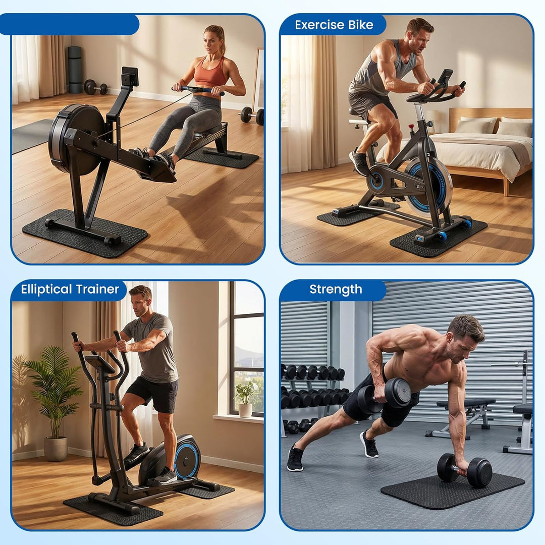 2 Stück Bodenschutzmatte Fitnessgerät, Bodenschutzmatten, Doppelseitiges Silikon Rutschfeste Matte,