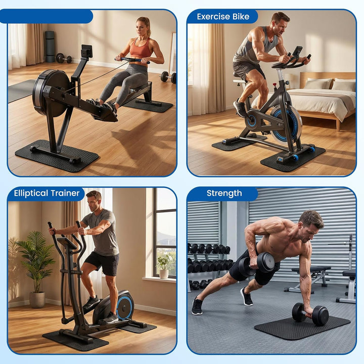 2 Stück Bodenschutzmatte Fitnessgerät, Bodenschutzmatten, Doppelseitiges Silikon Rutschfeste Matte,