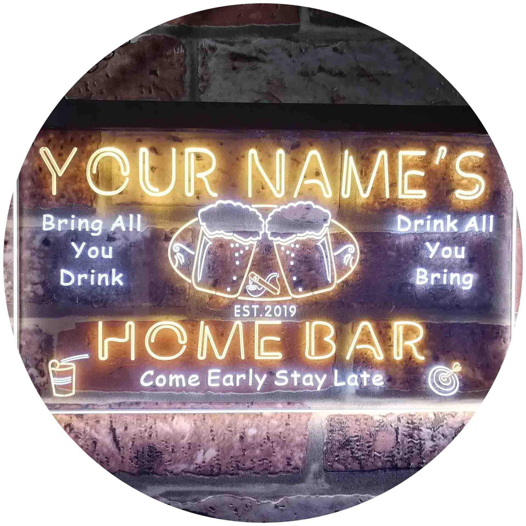 Personalized Your Name Est Year Theme Home Bar Beer Dual Color LED Barlicht Neonlicht Lichtwerbung N