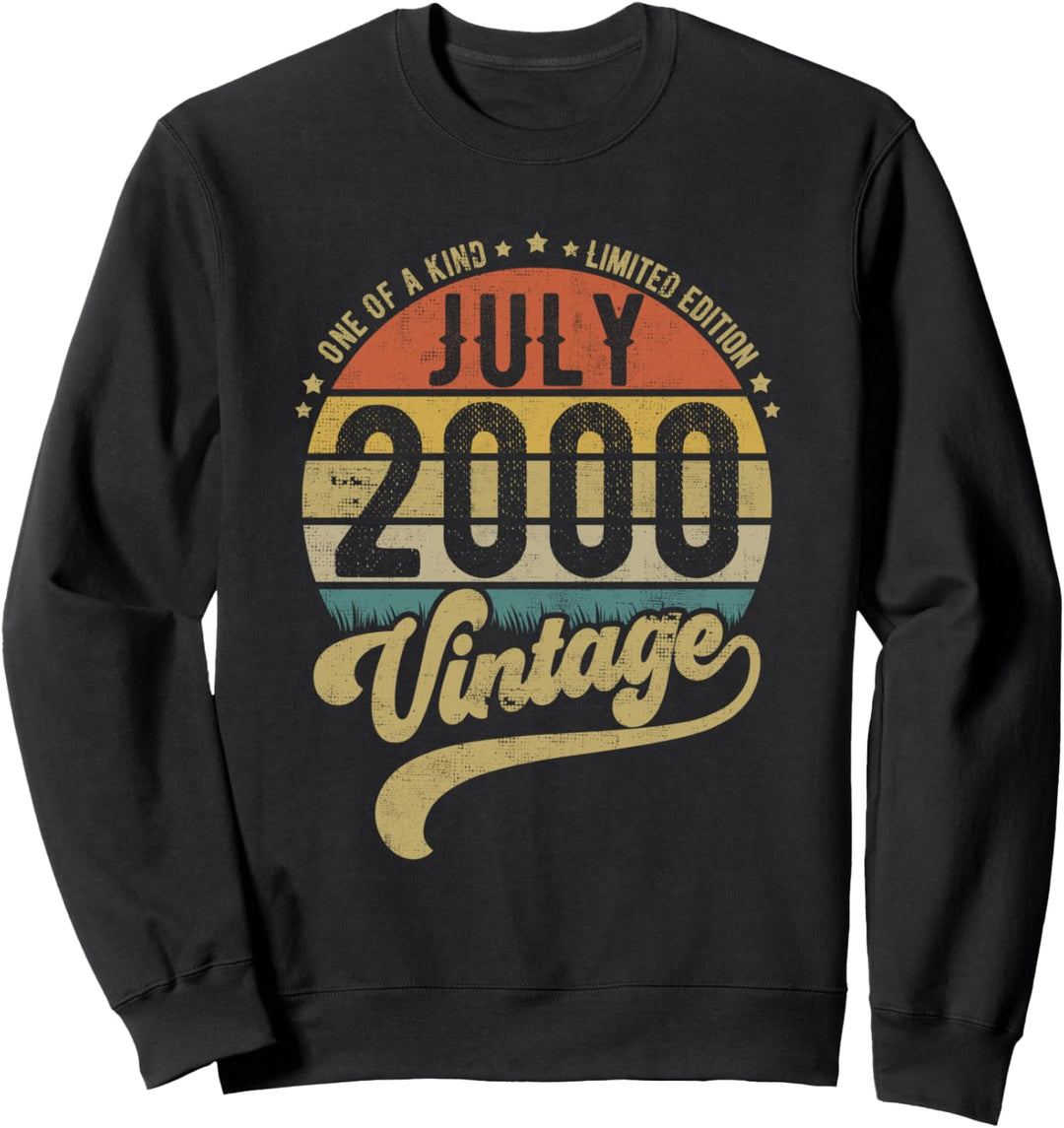 Reto Vintage 21. Geburtstag, 21 Jahre alt Geboren im Juli 20 Sweatshirt