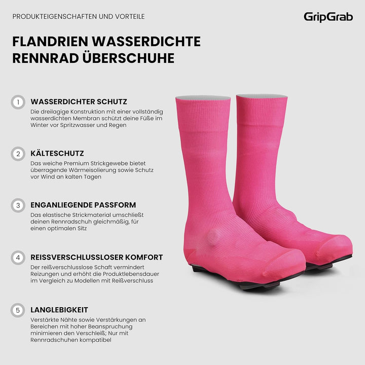 GripGrab Flandrien wasserdichte Gestrickte Rennrad Regenschutz Überschuhe Knitted Aero Radsport Über