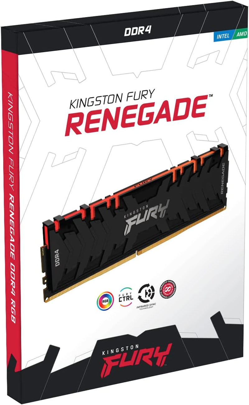 Kingston FURY Renegade RGB 32GB (4x8GB) 3200MHz DDR4 CL16 Desktop Speicher Kit mit 4 KF432C16RBAK4/3