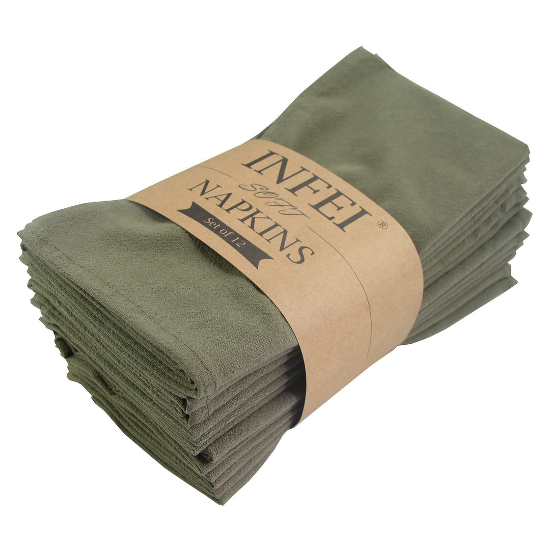 Einfarbige Cloth Servietten aus Geschirrtuch, 12er-Set (16,9 x 16,9 Zoll), Wiederverwendbare Küchent