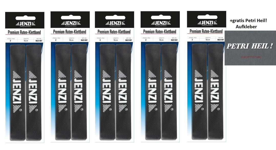 Jenzi Premium Rutenklettband, 10 Stück, 2 x 16 cm, Schwarz, Kohlenstofffaser, Fishing Rod, Fischerru