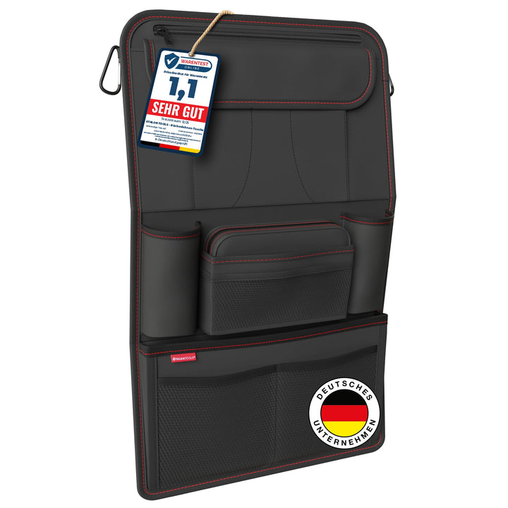 ATHLON TOOLS Der stabilste Autositz-Organizer - Verstärkte Rückwand - Lebensmittelecht - mit integri