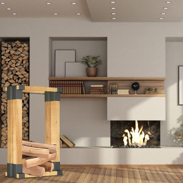 Holzstapelhilfe 8er Set, stabile Holz Stapelhilfe,Einfach zu installieren Brennholz Stapelhilfe, bes