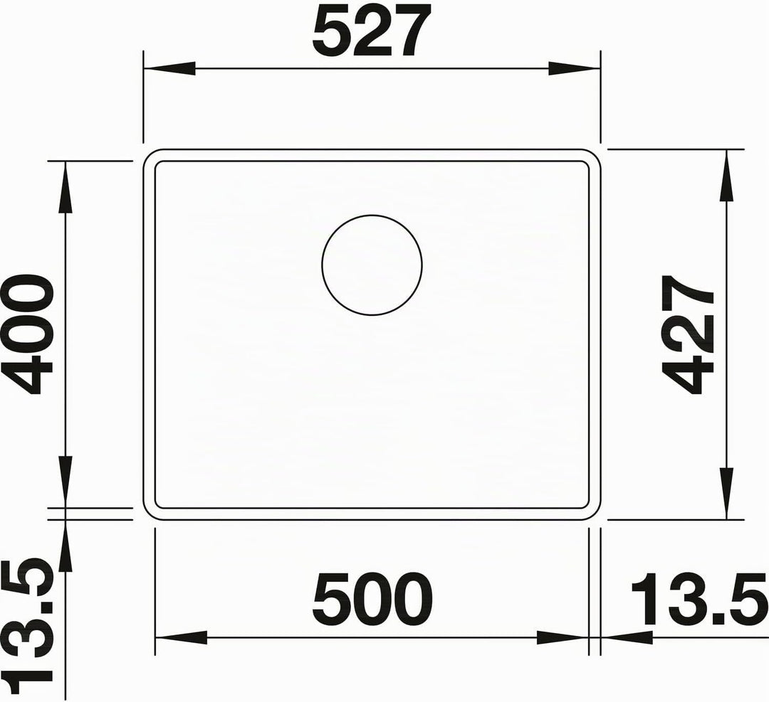 BLANCO SUBLINE 500-F | SILGRANIT schwarz | Einbauart: Flächenbündig | ohne Ablauffernbedienung | 60e