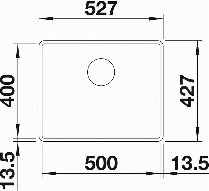 BLANCO SUBLINE 500-F | SILGRANIT schwarz | Einbauart: Flächenbündig | ohne Ablauffernbedienung | 60e