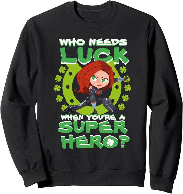 Marvel Black Widow St. Patrick's Day Lucky Super Hero Sweatshirt