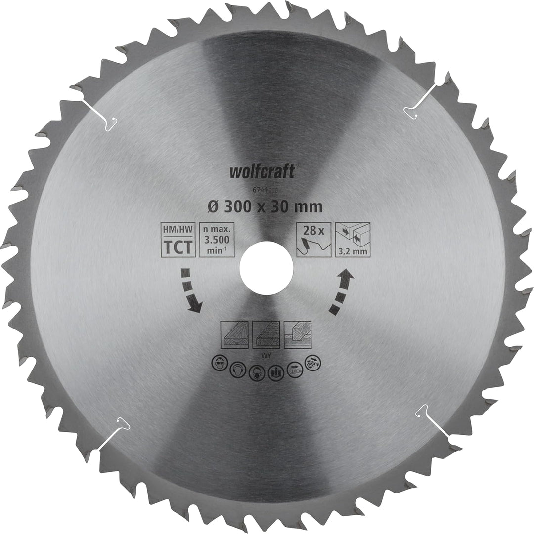 wolfcraft 6741000 1 TischKreissägeblatt HM, 28 Zähne, ø 300 mm ø300mm, ø300mm