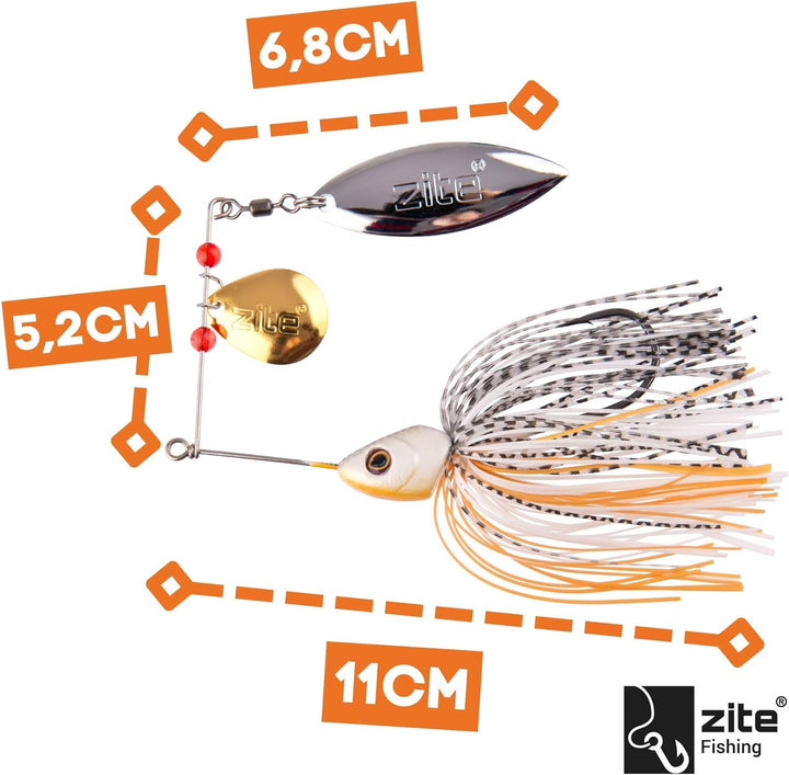 Zite Fishing Inzite Rotator Spinnerbait Set | 5 STK Spinnköder Zander, Barsch, Hecht 10g, 16g, 21g |
