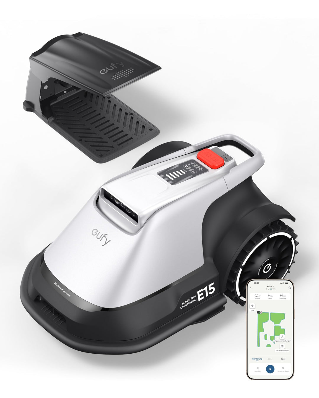 eufy E15 Mähroboter ohne Begrenzungskabel, Keine Signalausfälle, Kein RTK, TrueVision Technologie, S