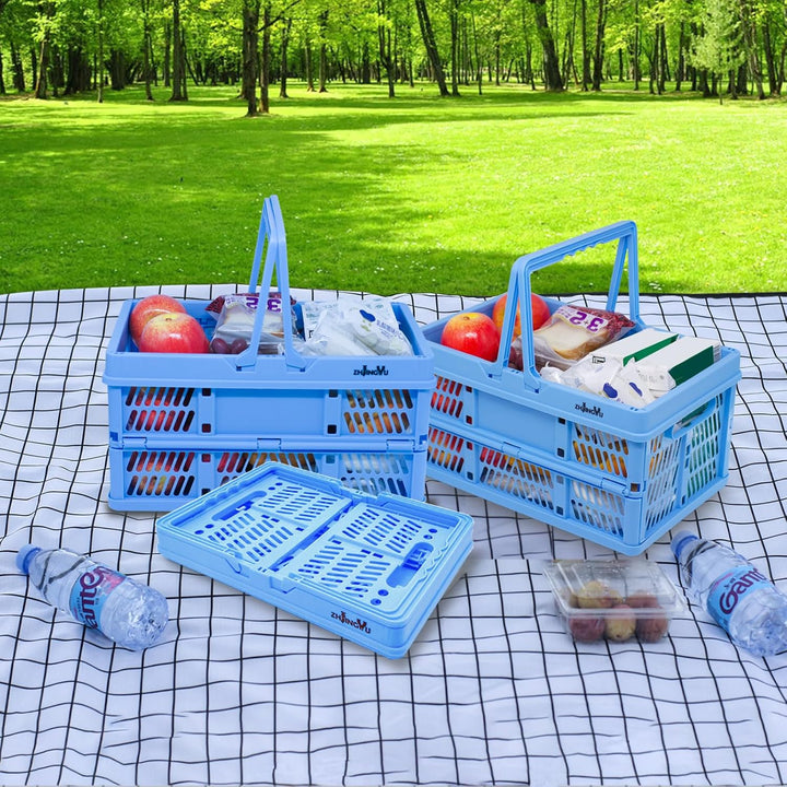 Klappbox 20L, Klappkiste mit Griff(38 * 25 * 20cm) Klappkorb, Einkaufskorb Plastik für Küche Schlafz