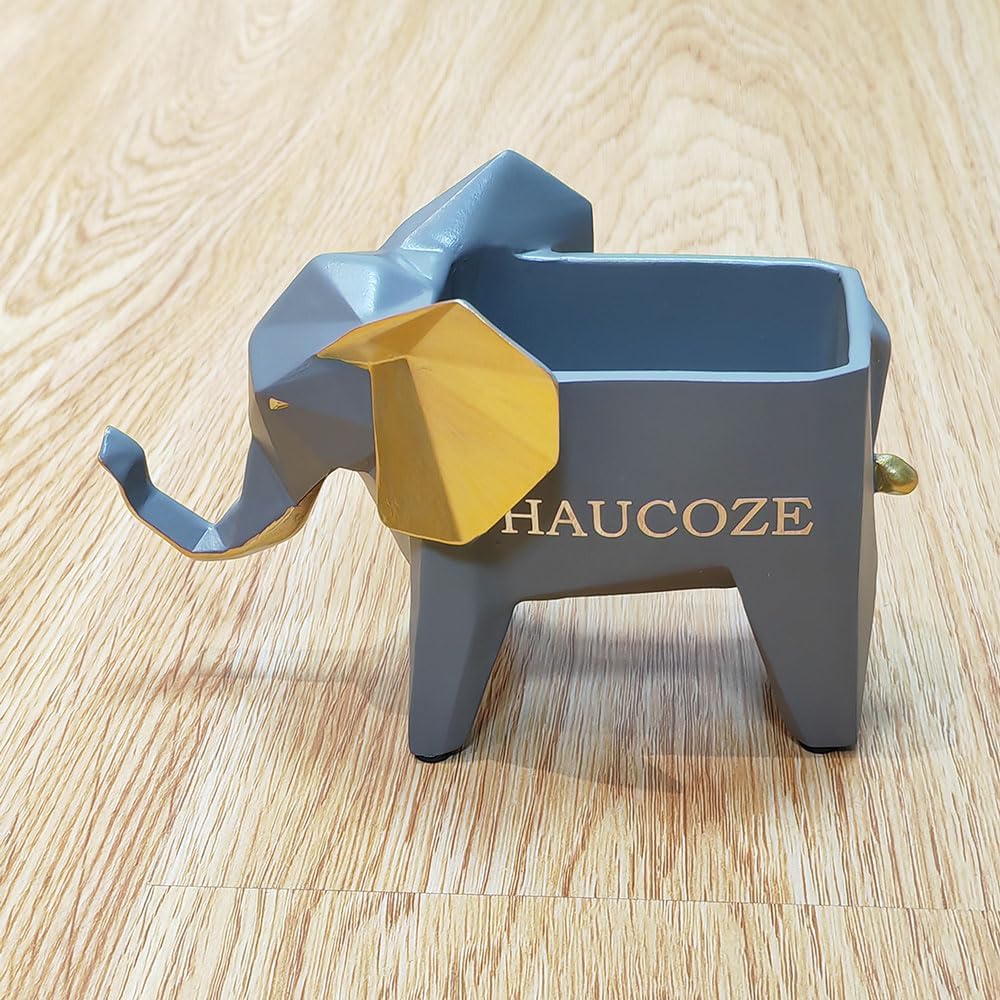 Amoy-Art Blumentopf Pflanzen Elefant Arts Skulptur Modern Dekor Statue Wohnzimmer Kunst Figuren Poly