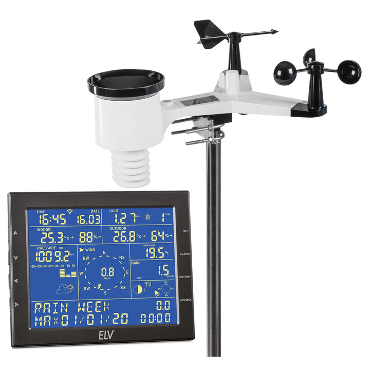 ELV WLAN-Wetterstation WS980WiFi, inkl. Funk-Aussensensor (868 MHz), App, PC-Auswertesoftware