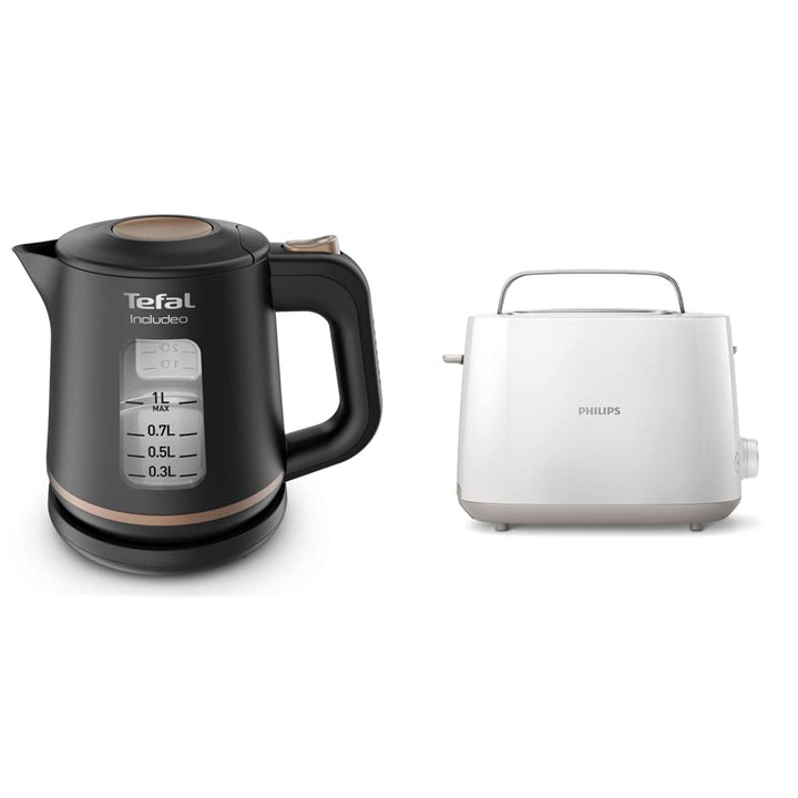 Tefal KI5338 Includeo Wasserkocher | 1 L | Anti-Rutsch-Griff | einfach abzulesende Wasserstandsanzei