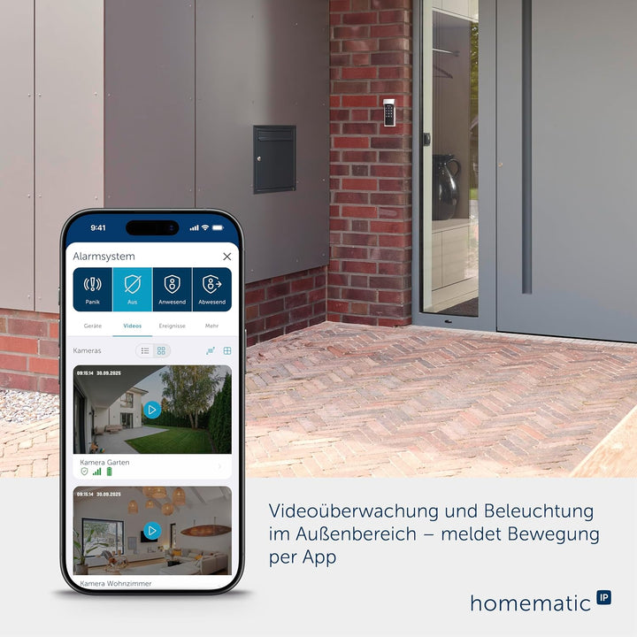 Homematic IP Aussenlichtkamera, Smart Home, Überwachungskamera für den Aussenbereich mit AI Bewegung