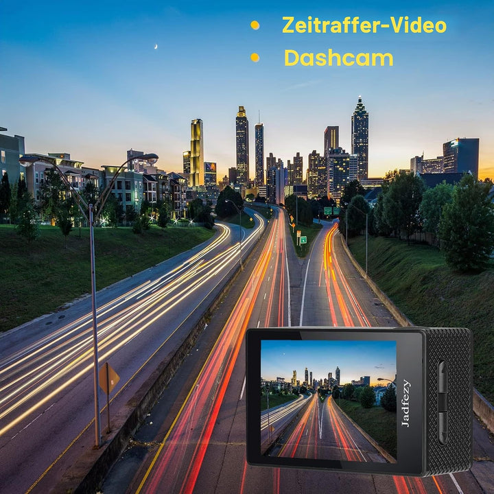 Jadfezy Action Cam FHD 1080P/12MP, Unterwasserkamera wasserdicht bis 30M, 140 Grad Weitwinkel Action