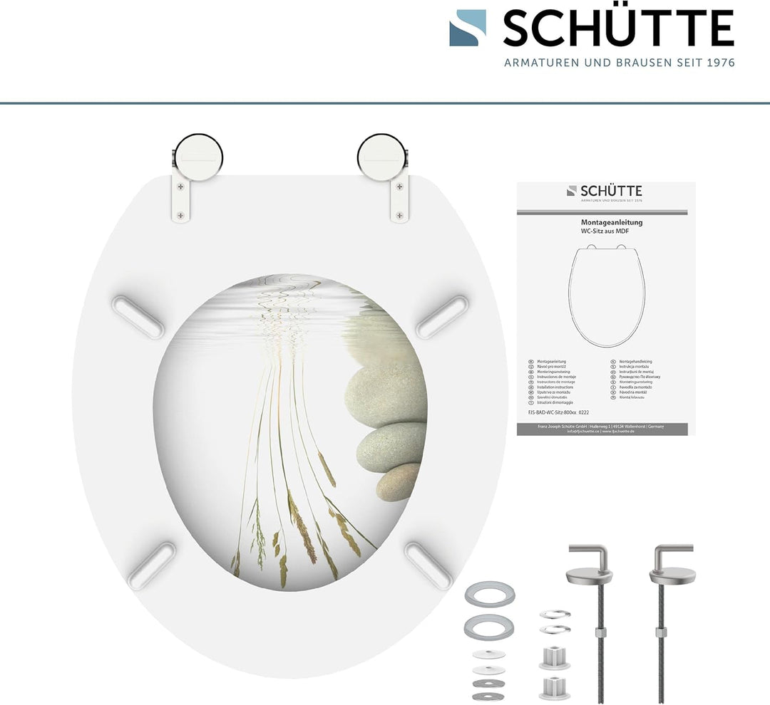 SCHÜTTE WC-Sitz BALANCE aus Holz ohne Absenkautomatik, Toilettensitz mit 175kg Belastbarkeit, Toilet