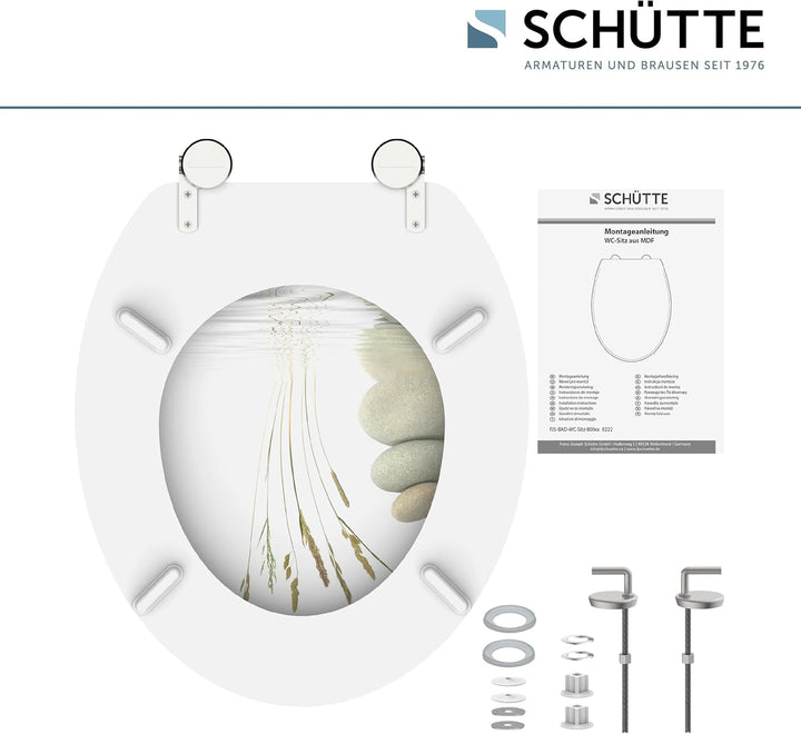 SCHÜTTE WC-Sitz BALANCE aus Holz ohne Absenkautomatik, Toilettensitz mit 175kg Belastbarkeit, Toilet
