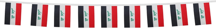 AZ FLAG FAHNENKETTE IRAK 12 Meter mit 20 flaggen 45x30cm- IRAKISCHE Girlande Flaggenkette 30 x 45 cm