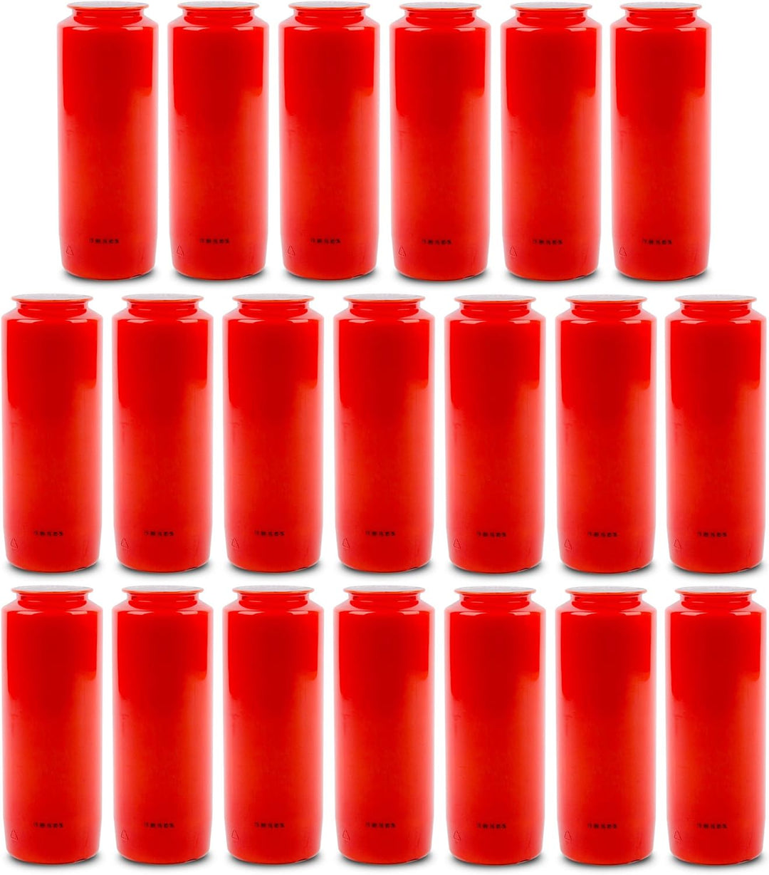 Memoriam Kompo Öllicht Nr. 93 - rot, weiss oder blau - 9 Tage Brenndauer - 20 Stück (rot), Rot