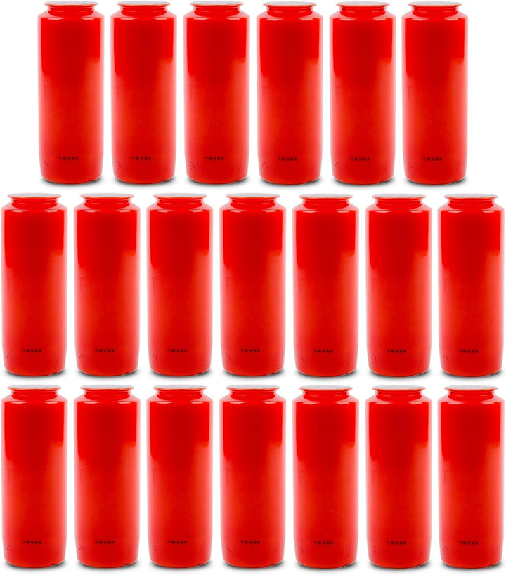 Memoriam Kompo Öllicht Nr. 93 - rot, weiss oder blau - 9 Tage Brenndauer - 20 Stück (rot), Rot