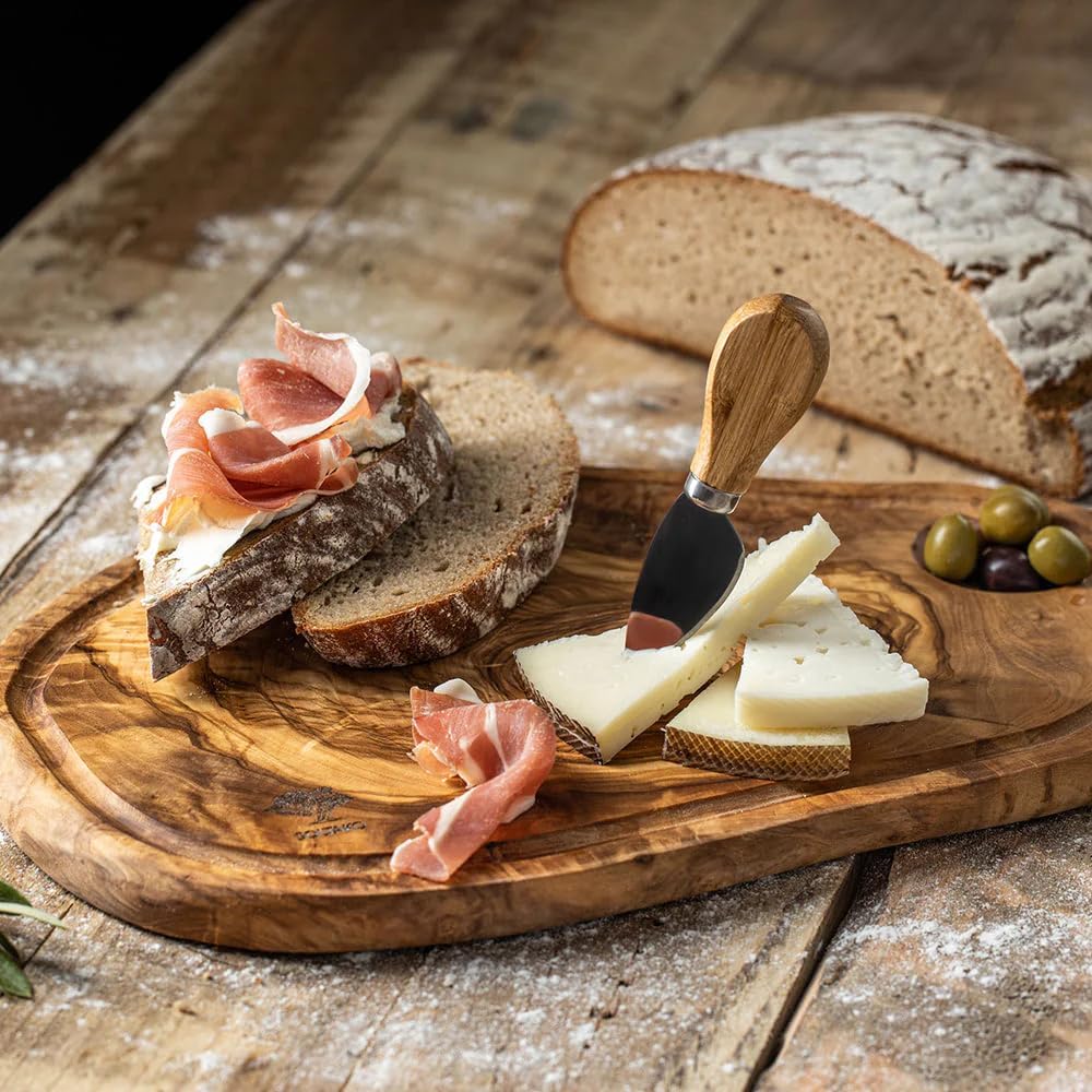 SOLTAKO Olivenholz Schneidebrett, Holzbrett, Servierbrett, Steakbrett, Käsebrett, Oliven Holz Brett