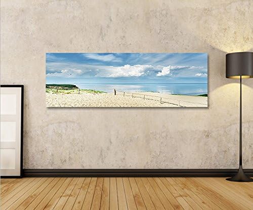 islandburner Bild Bilder auf Leinwand Strand V4 Nordsee Strand Dünen Meer Sand Panorama XXL Poster L