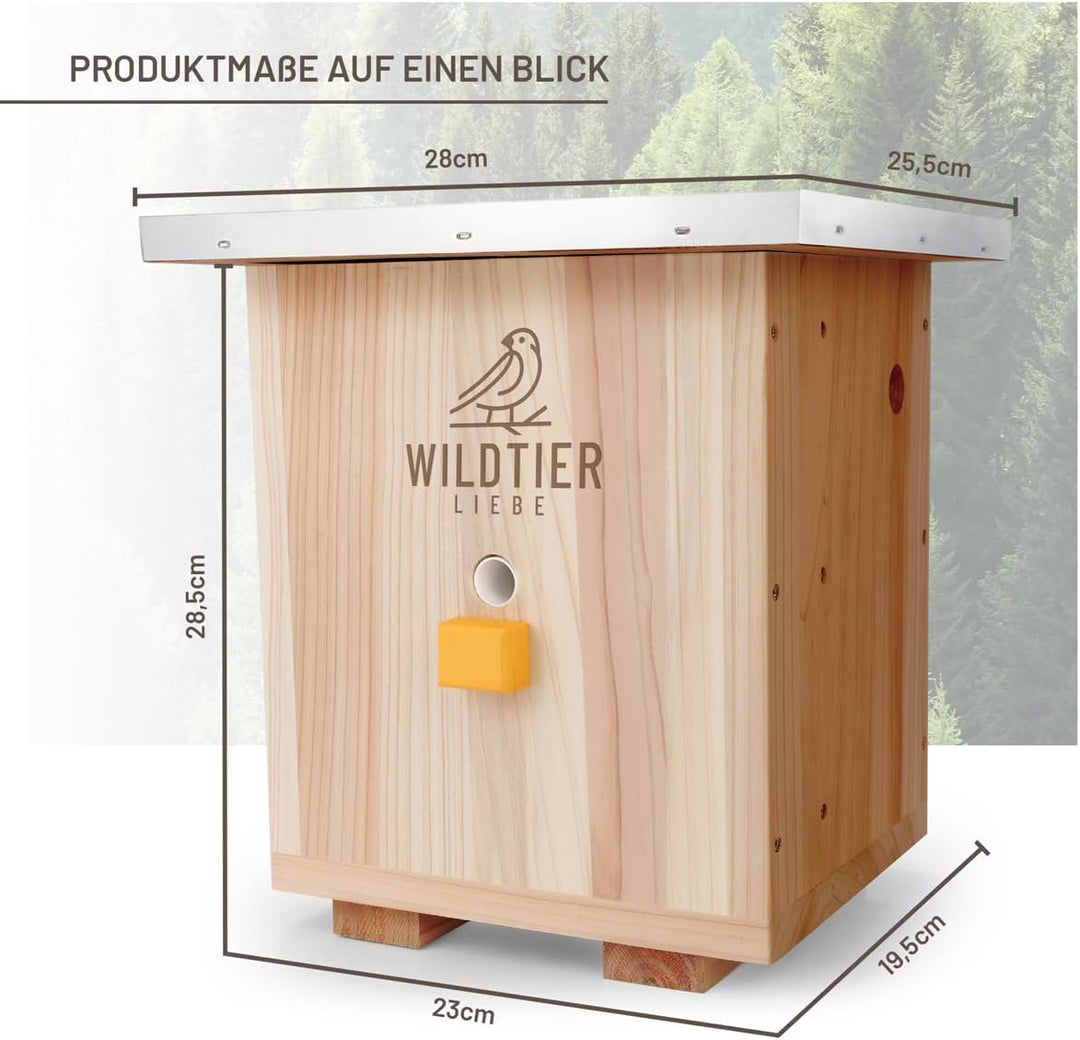wildtier liebe Grosses Hummelhaus Natur I Geschraubtes Massivholz, Set - inkl. Lockstoff & Nistmater