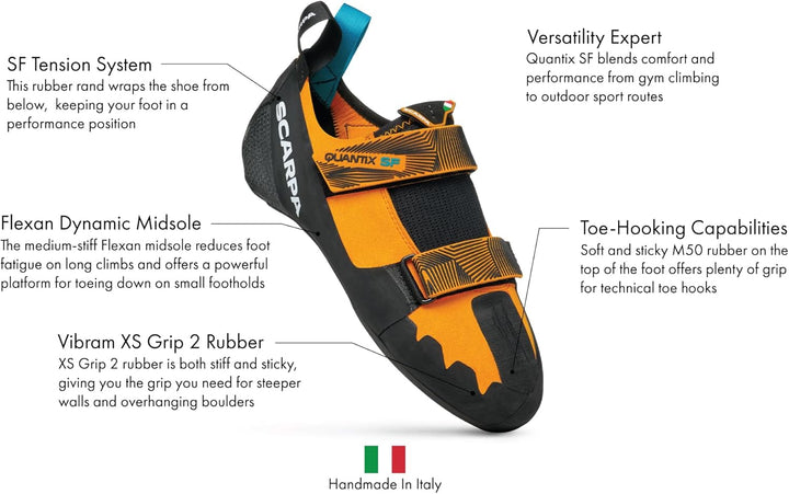 Scarpa Herren Quantic Kletterschuhe Boulderschuhe 35 EU Bright Orange, 35 EU Bright Orange