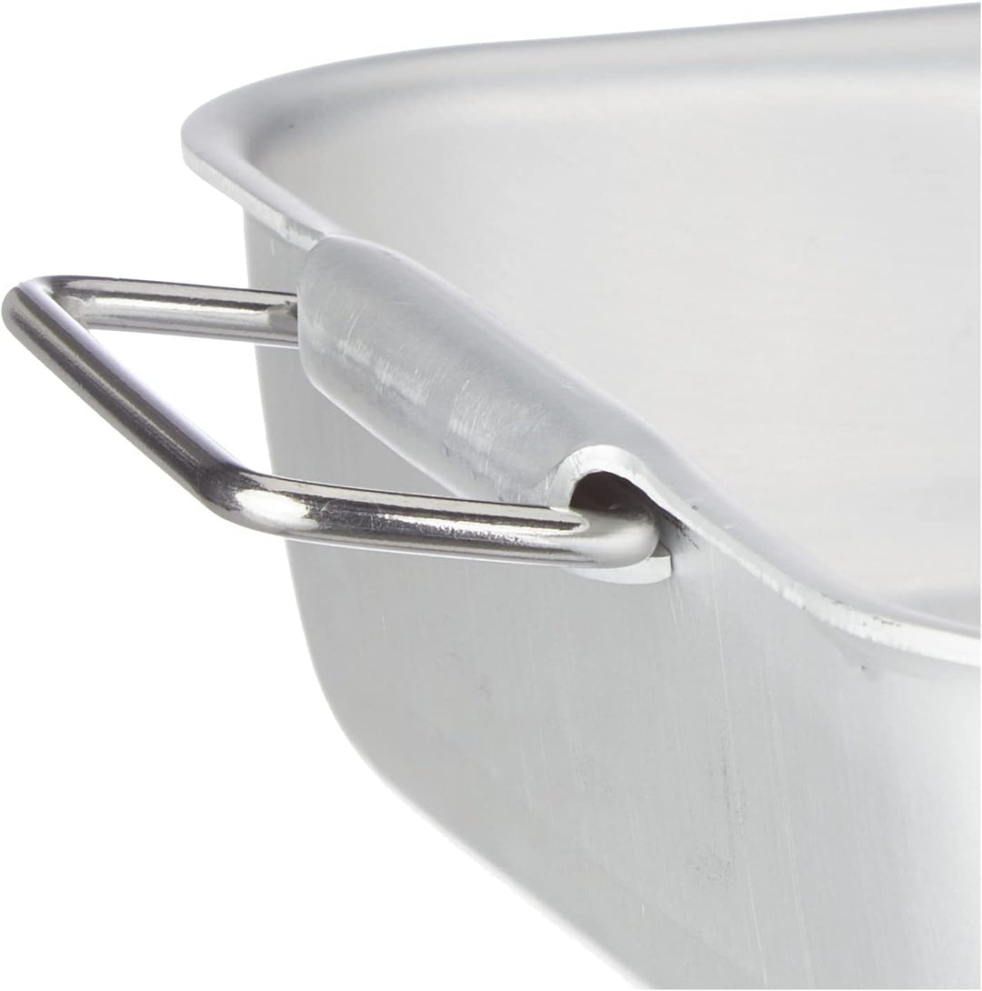 Pentole Agnelli Röstpfanne, rechteckig, hoch, schwer, abgerundete Ecken, 2 Henkel ohne Nieten, Alumi