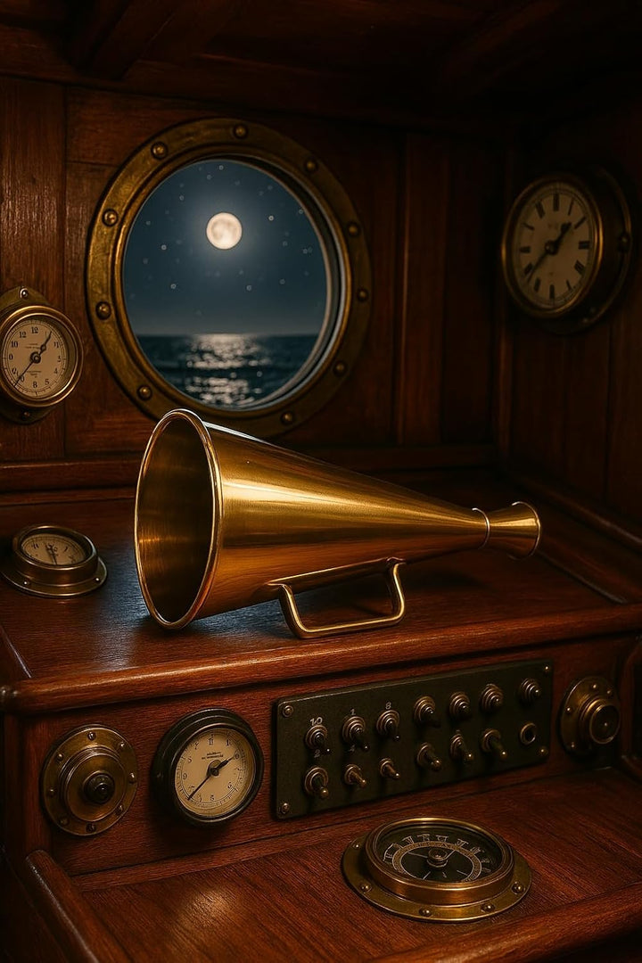 ROCKING GIFTS Traditionelles Retro -Nautik -Megaphon in hellem Messing - Call Horn Henley 33 cm, Spr