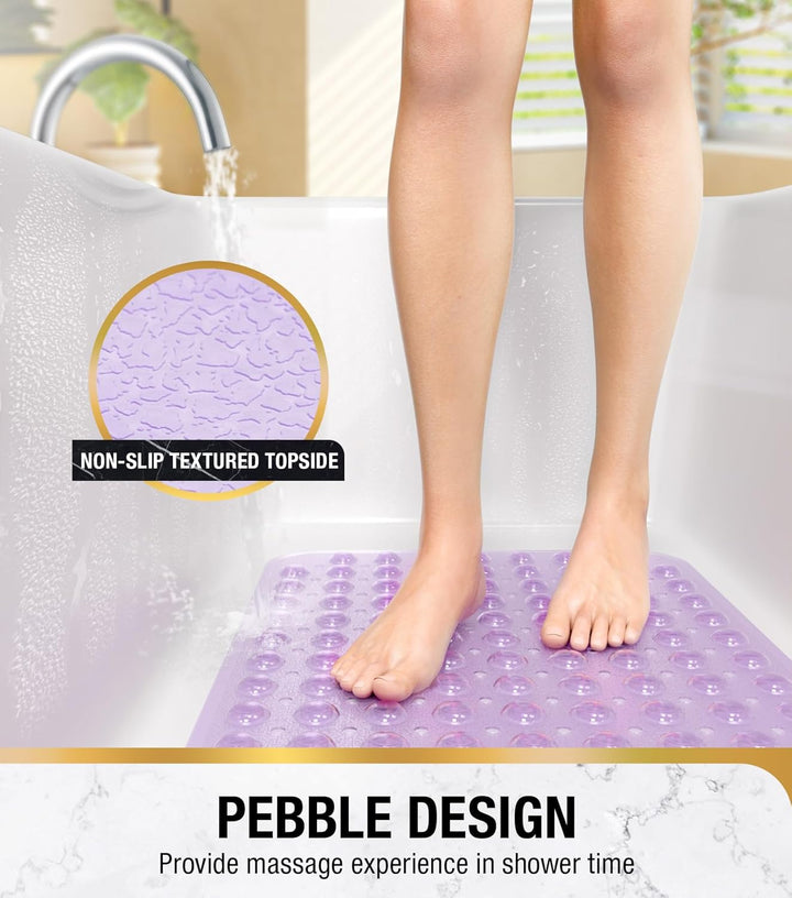 HITSLAM Badewannenmatte rutschfest, 101 x 40cm Extra Lange Antirutschmatte Badewanne, Duschmatte rut