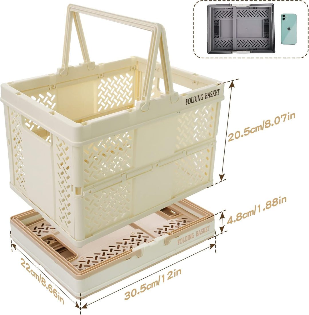 Spesh 2 Stücke Klappbox mit Henkel 30 * 22cm Aufbewahrungsbox klappbar Plastik Aufbewahrungskorb Kle