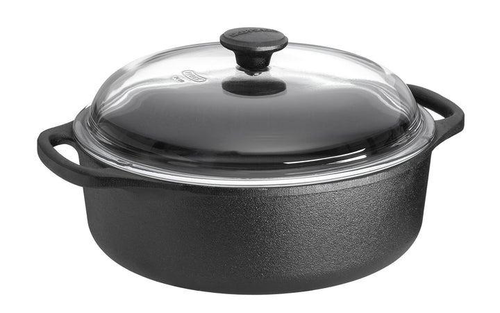 Skeppshult 4 Liter Bräter aus Gusseisen mit Glasdeckel - Made in Sweden 4,0 L, 4,0 L