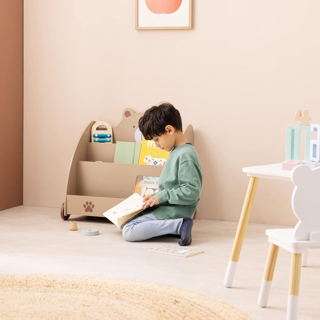 Navaris Bücherregal für Kinder - Kinderzimmer Regal für Bücher und Spielzeug aus Holz - 60 x 58 x 40