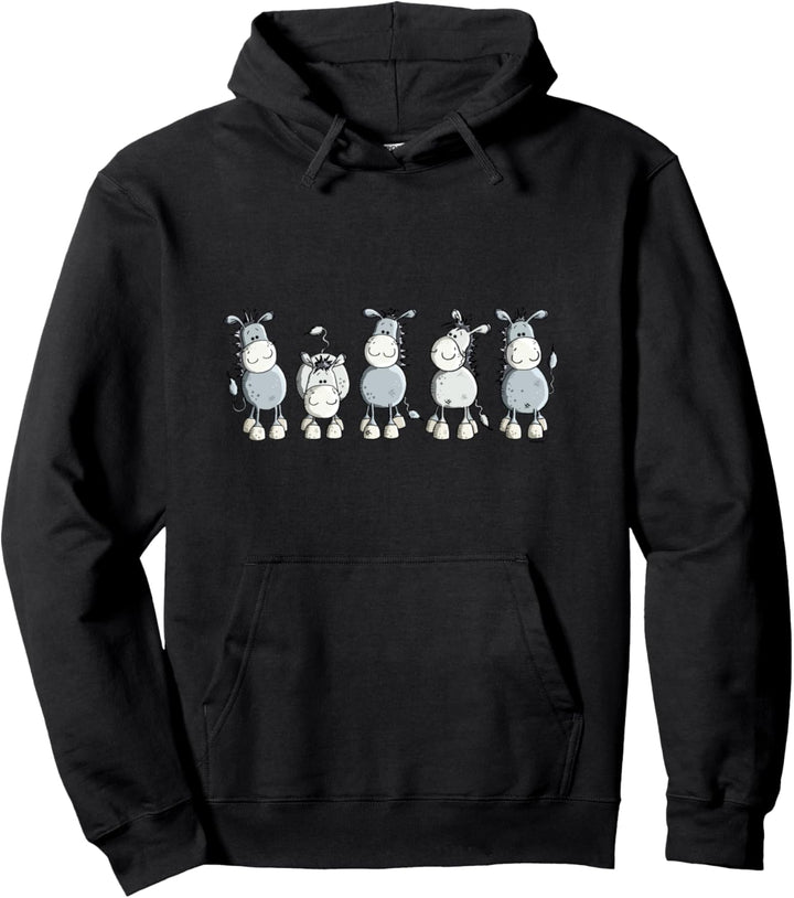 Happy Esel Team I Langohr Esel Herde I Eselchen Fun Pullover Hoodie