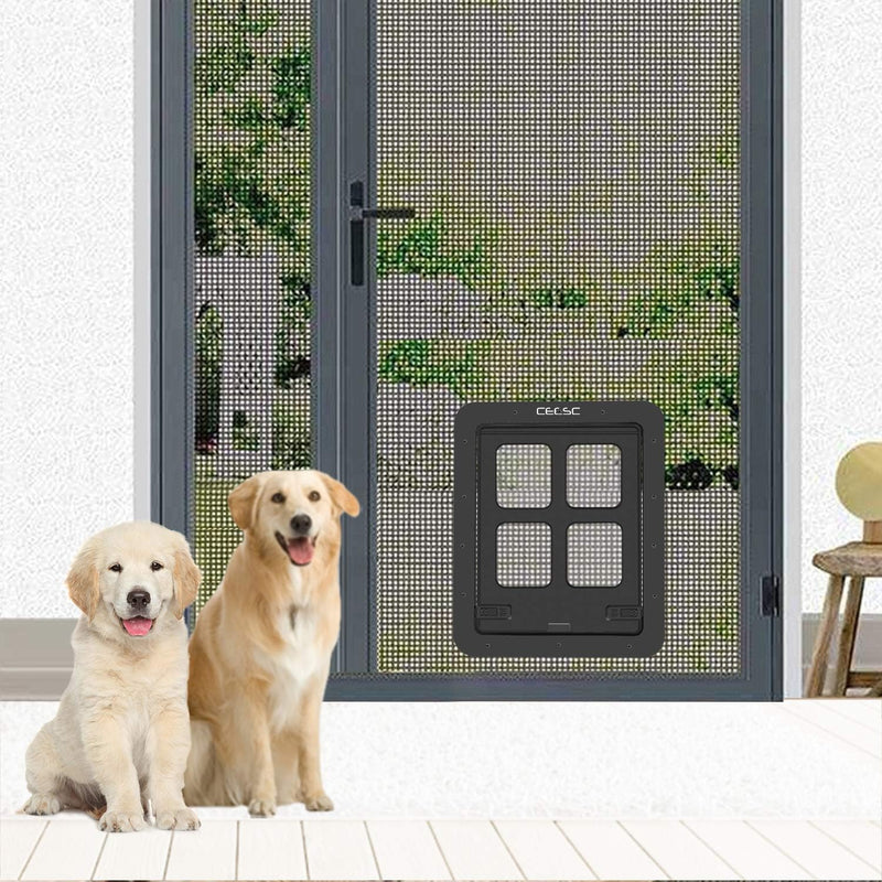 CEESC-Hundeschirmtür (Aussengrösse: 43 cm x 37 cm), abschliessbare Haustiergittertür für Hunde und H