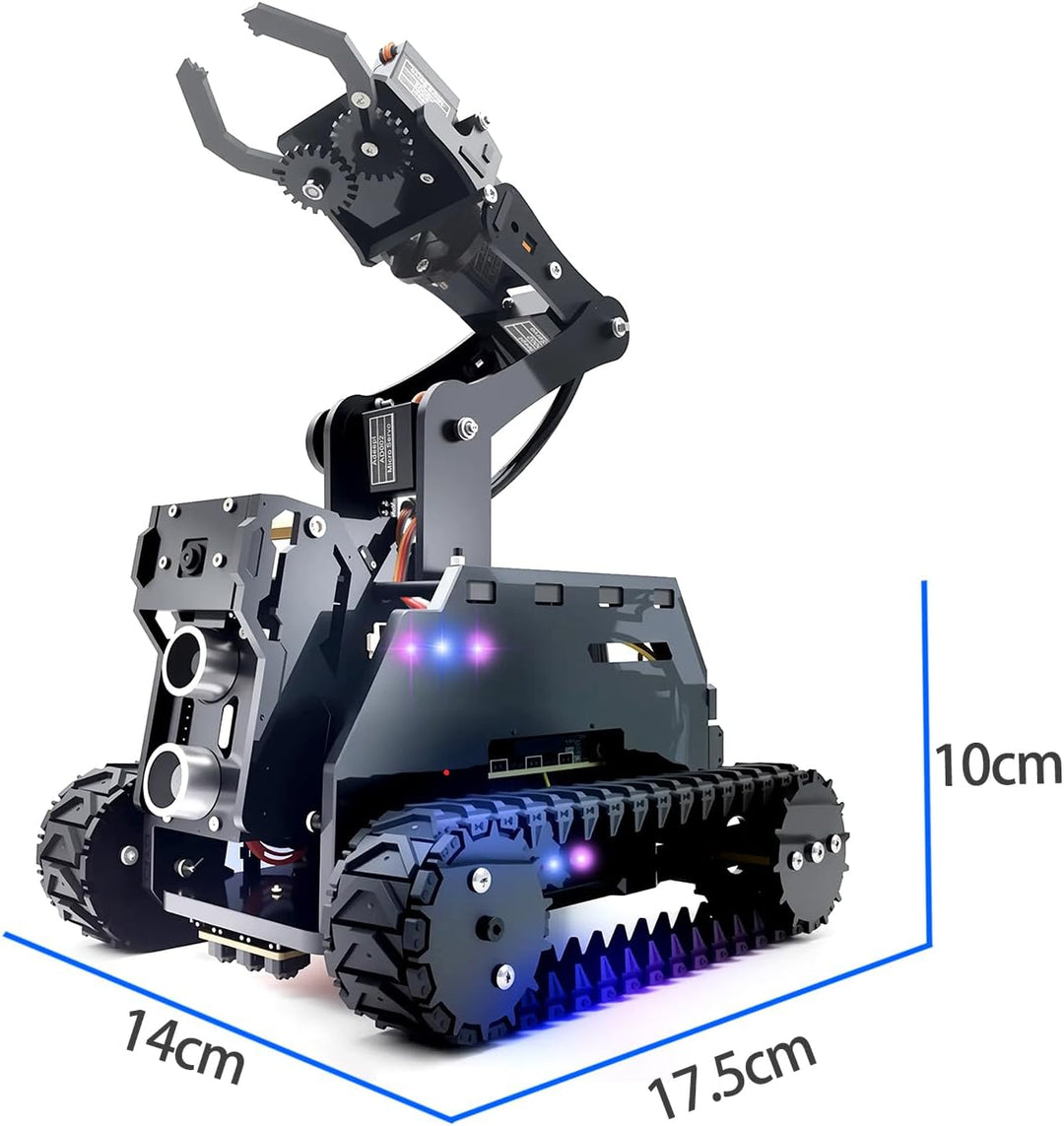 Adeept RaspTank WiFi Wireless Smart Robot Car Kit für Raspberry Pi 4/3 Modell B+/B, Panzerroboter mi