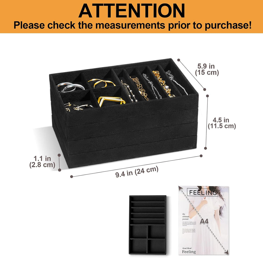 ProCase Schmucktablett Organizer mit 4 Schmuckschalen, Stapelbar Schmuck Schublade Organizer, Schmuc