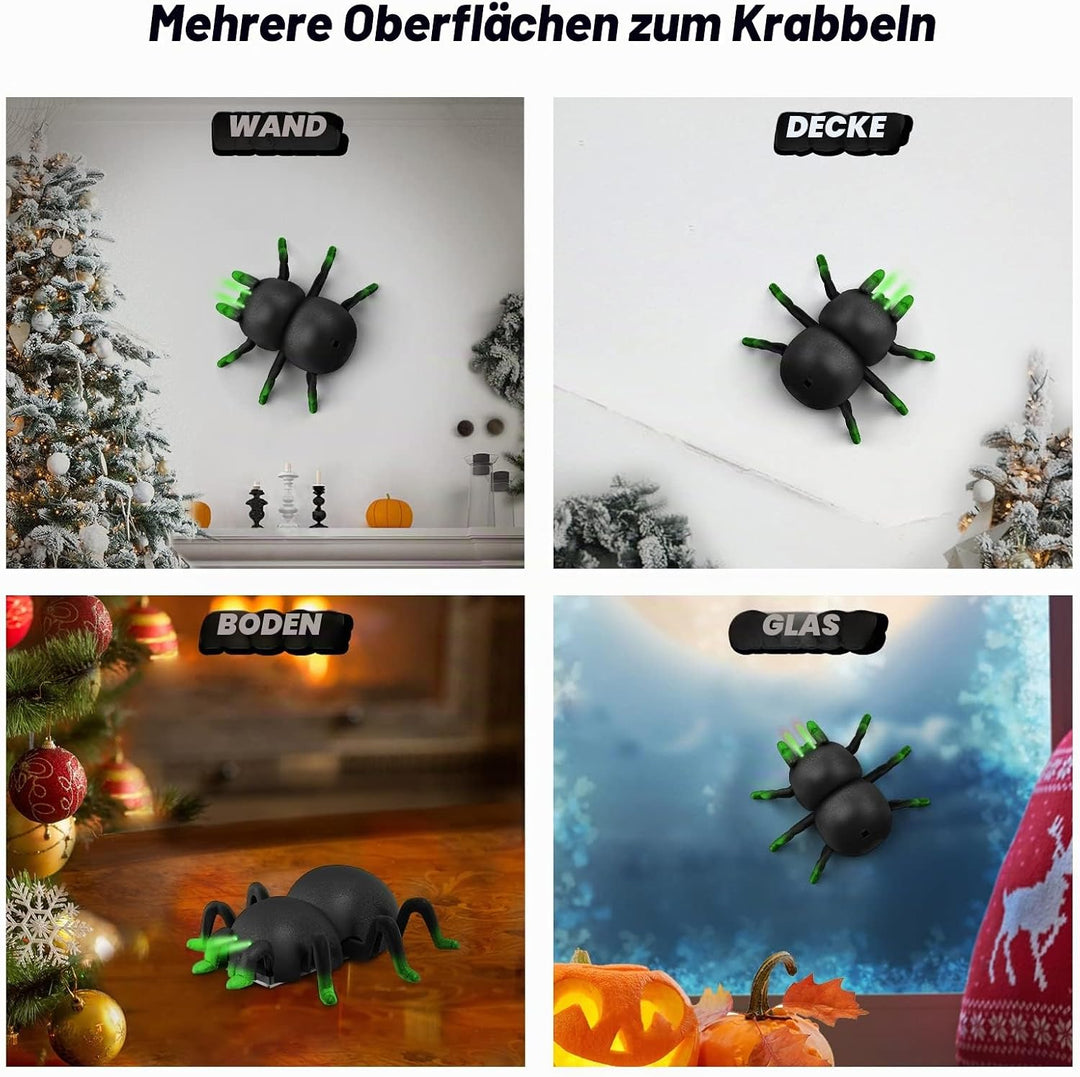 OBEST Ferngesteuerte Spinne Spielzeug mit Wandkletterfunktion, Wand und Boden Dual-Mode Halloween Sp