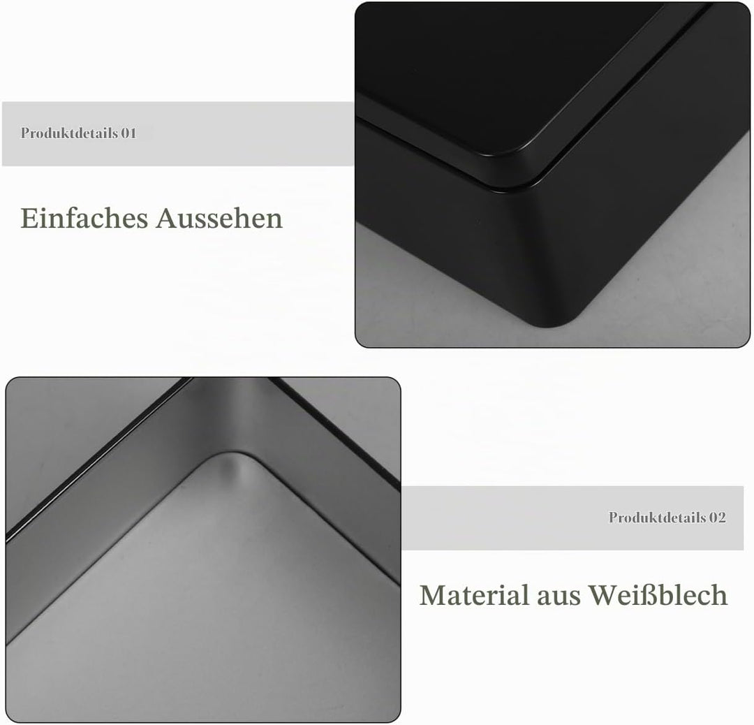 PRETYZOOM Weissblech-Aufbewahrungsboxen 2 Stück 7.09X3.86X2.56In Metall Aufbewahrungsbox Mit Dichtem