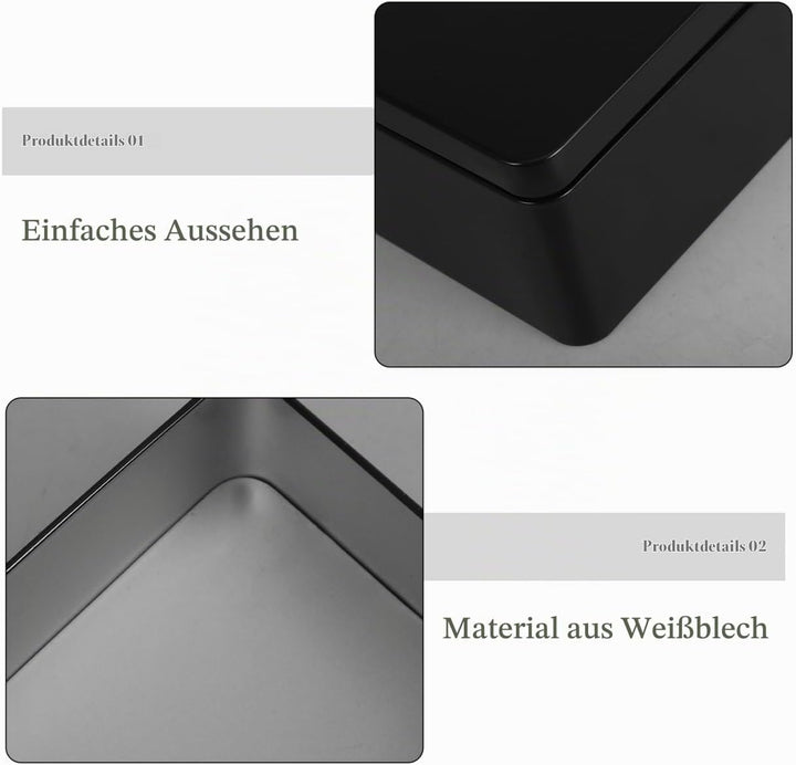 PRETYZOOM Weissblech-Aufbewahrungsboxen 2 Stück 7.09X3.86X2.56In Metall Aufbewahrungsbox Mit Dichtem